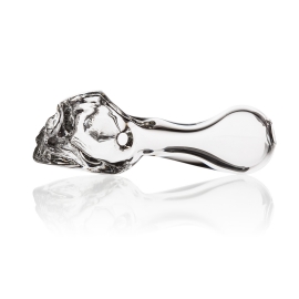 Skull Glass Pipe - Clear