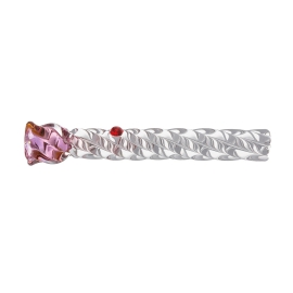 80mm Pink Twisted Glass One Hitter