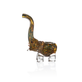 Elephant Glass Pipe, Green-Brown