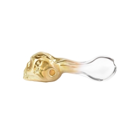 Skull Glass Pipe - gold