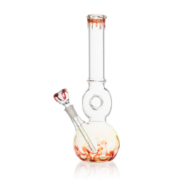 Glass Ring Bong, Red Flames