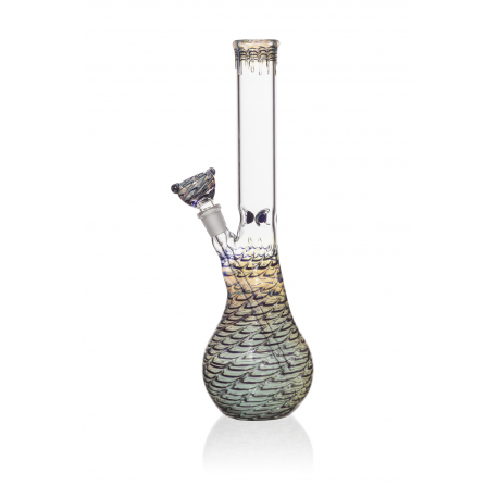 Silver Fumed Blue Tower Bong