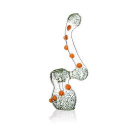 Green Bubbler with Orange Marbles