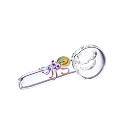 Clear Glass Spoon Pipe, Small Octopus