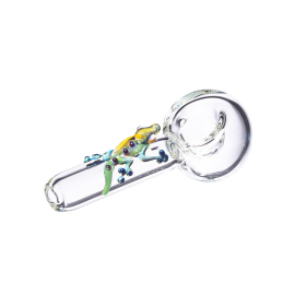 Clear Glass Spoon Pipe, Small Crab