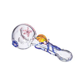 Clear Glass Spoon Pipe, Big Octopus