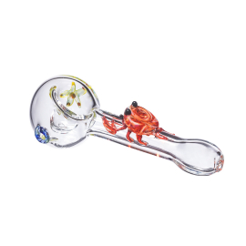 Clear Glass Spoon Pipe, Big Crab