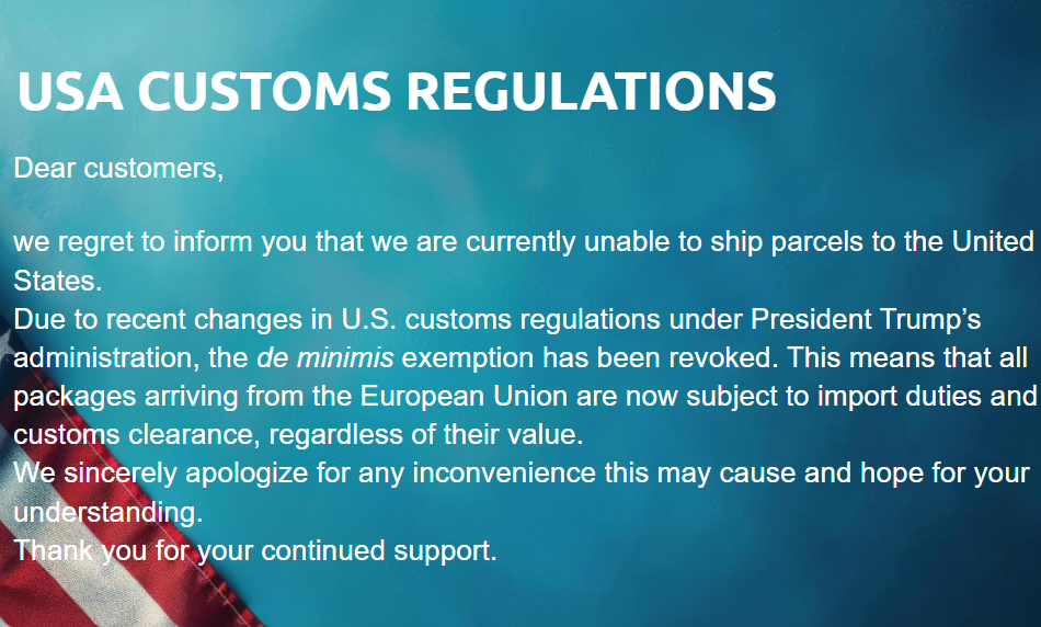 USA Customs regulations